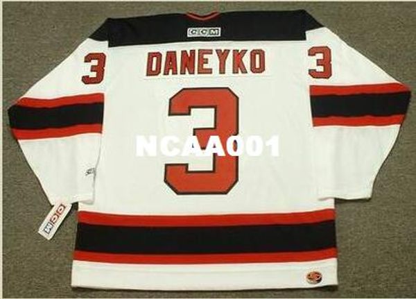 

mens #3 ken daneyko new jersey devils 2003 ccm retro home hockey jersey or custom any name or number retro jersey, Black;red