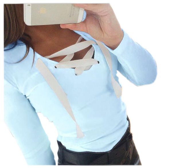 

Patchwork Sexy Casual Kawaii Hoodies Sweatshirts Women Fashion Long Sleeve V -Neck Bandage Hoodies Shirts Casual Sexy Women Tops