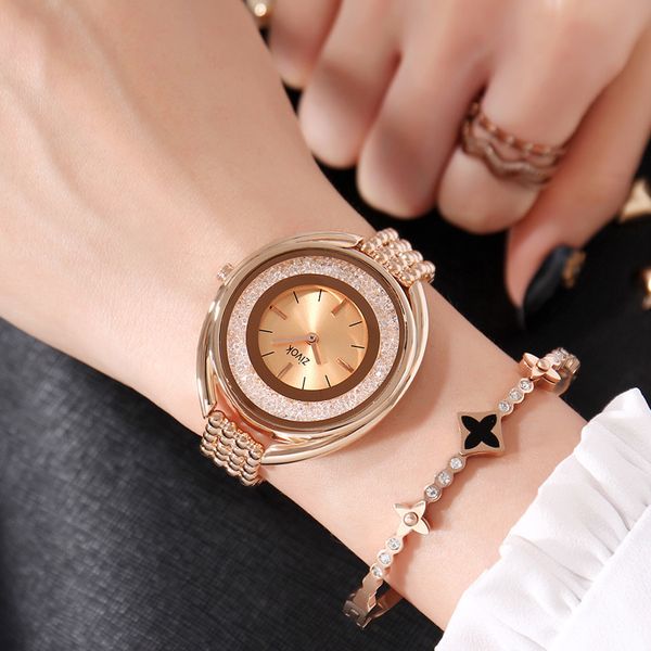 

zivok luxury women bracelet watches brand fashion rose gold quartz lovers wrist watch clock for women girls relogio feminino y18102310, Slivery;brown