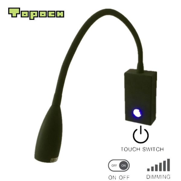 

ch led black light touch on/off/dimmer switch aluminium hose tapered head focusing lens 3w led for bedroom camper boats