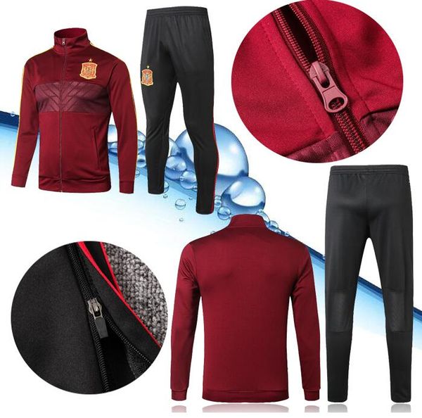 

I co a en io pain occer jacket ramo 2018 world cup a en io morata e pana jacket football kit hirt kinny pant, Black;red