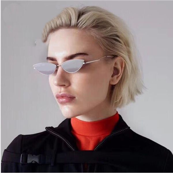 

european and american cat eye star small sunglasses female fashion network red tide street shooting sunglasses man, White;black