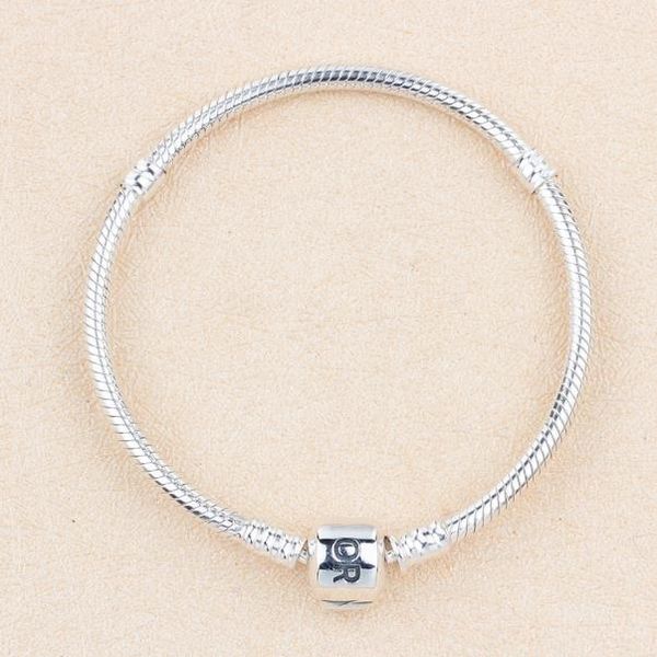 

solid silver serpentine base bracelet bracelet with round head of serpentine chain bracelet diy loose beads female beads of various sizes, Black