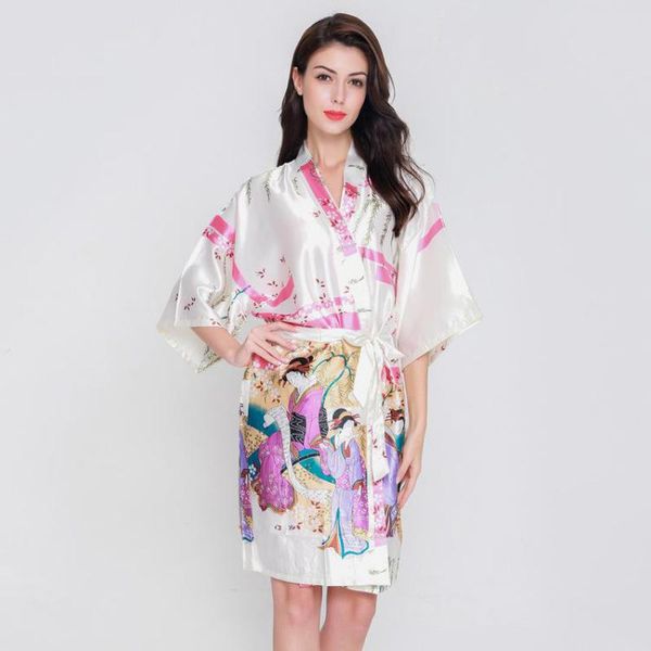 

plus size 3xl casual kimono bathrobe gown summer new lady printed nightgown soft sleepwear bride bridesmaid wedding robe, Black;red