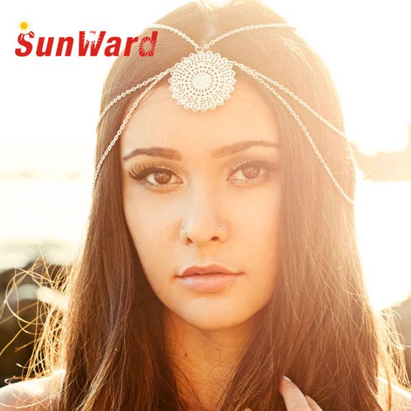 

women tassels head chain jewelry headband party headpiece hair band db28 p30, Golden;white