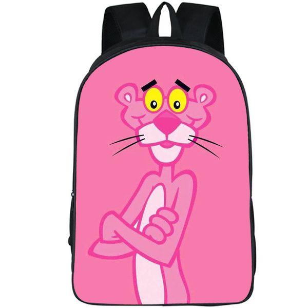 

Pink Panther backpack Cute leopard day pack Cartoon school bag Anime packsack Quality rucksack Sport schoolbag Outdoor daypack