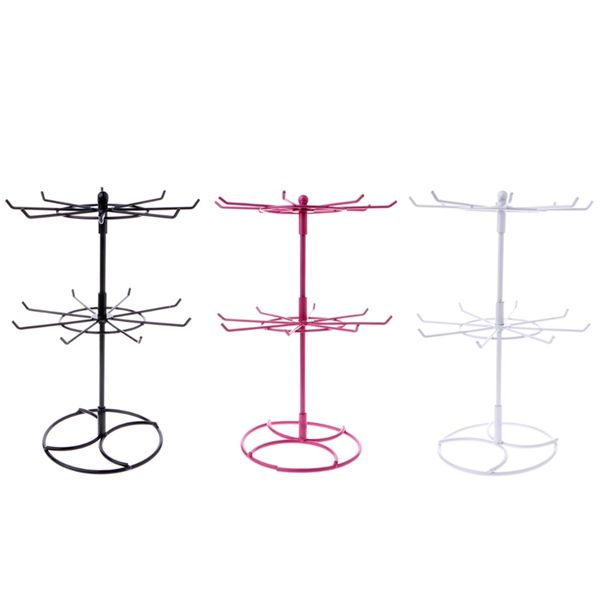 

metal necklace chain bracelet rotation display holder fashion 2 tiers jewelry display stand rack scarves tie wig bracelet hanger