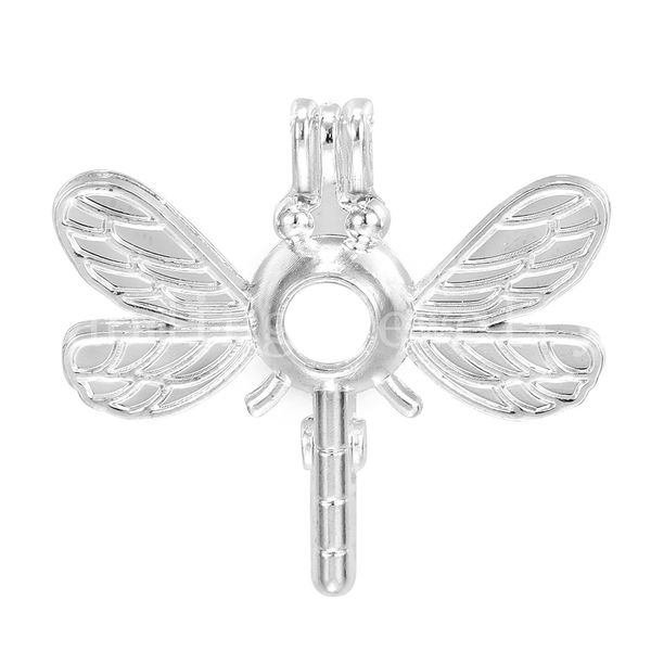 

pearl cage pendant, essential oil diffuser, dragonfly provides stainless steel 10pc - plus your own pearl makes it more attractive, Silver