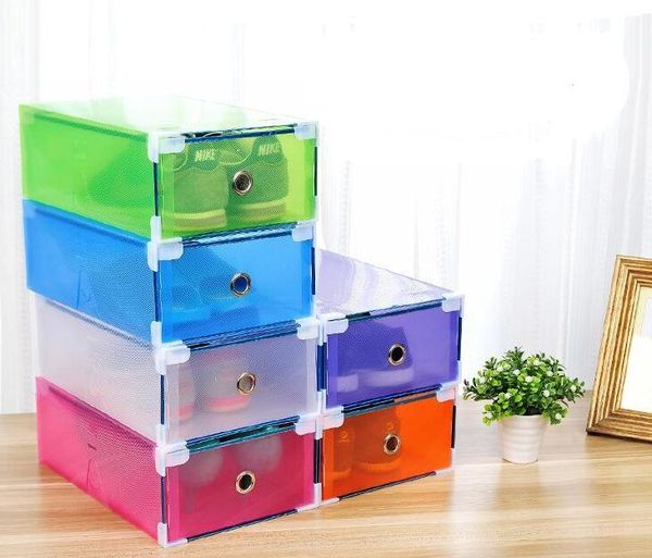 Multifunction Plastic Shoe Box Colorful Rectangle Storage Drawers