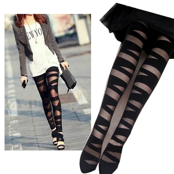 

wholesale drop shipping ripped cut-out bandage black legging woman lady leggings trousers pants