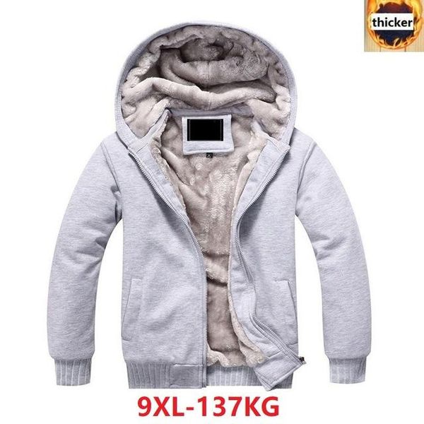 

men's xl 9xl thick warm wool black blue gray red zipper hoodie