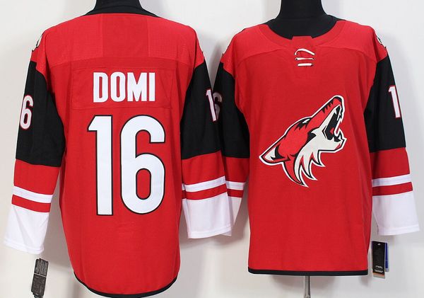 

men's ice hockey arizona coyotes hockey jerseys 16 max domi home red 23 oliver ekman red mix order, Black;red