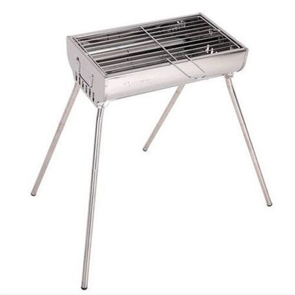 

portable barbecue portable folding chalcoal barbecue grill stainless steel grill wild camping barbecue easy carry outdoor picnic garden