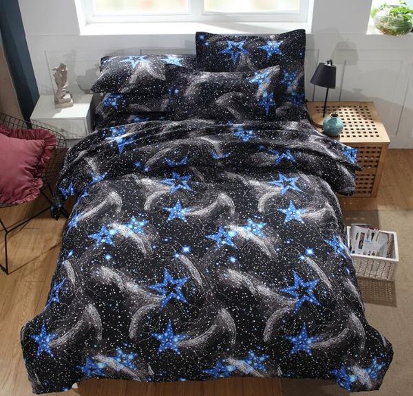 

starry sky duvet cover set polyester bedding sets 3 pcs duvetcover with two pillow cases bedcloths home decoration