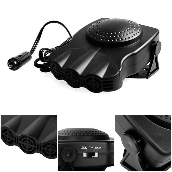 

12v heater mini for car electric fan heated windshield windows glass defroster defog dashboard three holes cooling fan