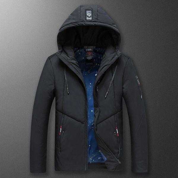 

zhan di ji pu brand clothing winter jacket men parkas outerwear warm windbreaker jackets 135, Black
