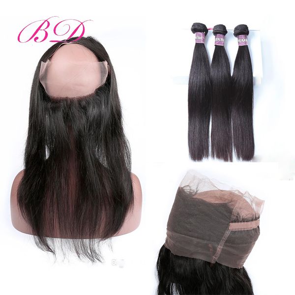 2019 Bd 360 Lace Frontal With Bundles Brazilian Body Straight Hair