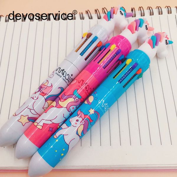

cute ballpoint pen 10 colors ink kawaii creative pens for writing office stationery school supplies gift colorful pen for kids, Blue;orange