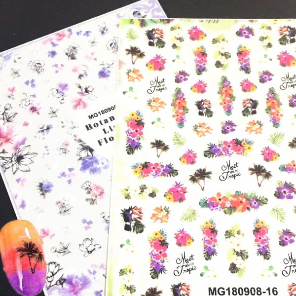 

mgm-0816 nail art sticker 3d nail decal stamping japan style design rhinestones decoration, Black