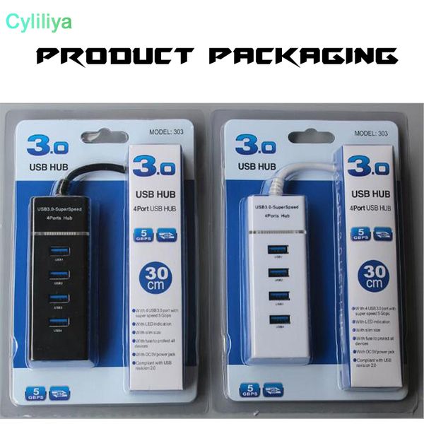 High Speed 4 Port USB HUB 3.0 Multi Splitter Expansion Desktop PC Laptop Adapter