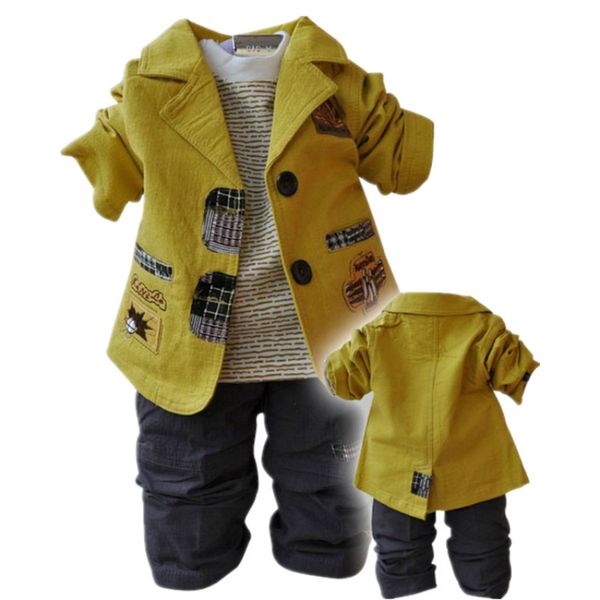 

spring boys clothing patchwork set casual blazer+shirts+jeans pants 3 pcs suit wedding party baby boys clothes kids blazer sets, White