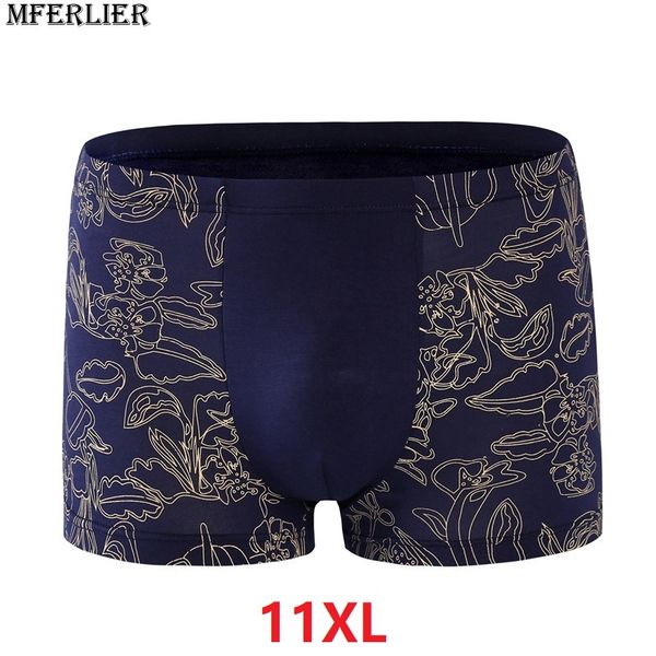 

mferlier men boxer big size plus large size 11xl 9xl bamboo fiber underwear boxershorts elasticity calzoncillos underpants loose, Black;white