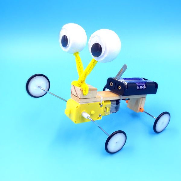 scienza e tecnologia piccola produzione piccola invenzione esperimento scientifico modello elettrico manuale crawler assemblaggio robot Novità Giochi