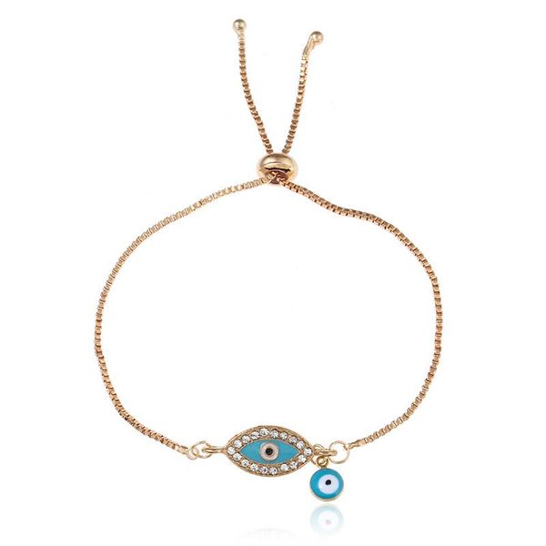 

europe and the united states simple metal drop cartoon eye bracelet, Black