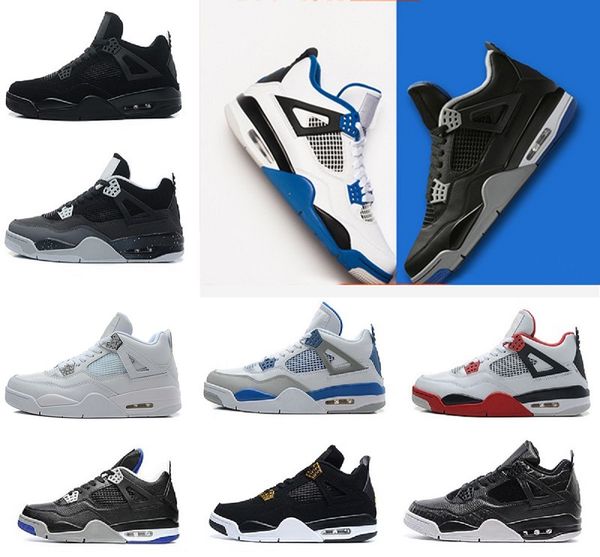 

4 mens basketball shoes royalty pure money white cement oreo motosports blue bred fire red 4s athletic sport sneakers eur 41-47