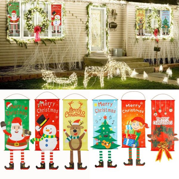 

christmas elf santa claus deer tree flags party decoration hanging flag garden flag baby room home bedroom xmas decor