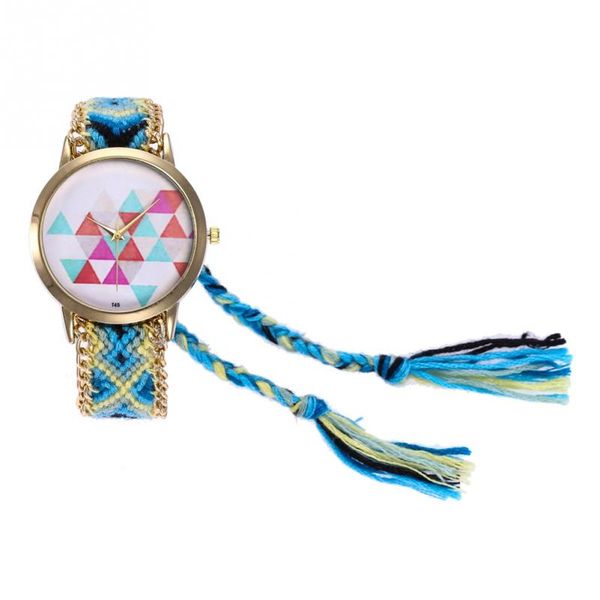 

fashionable 2018 simple women casual colorful weave wool strap quartz wristwatch watch, Slivery;brown