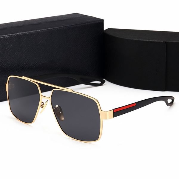 

retro polarized luxury mens designer sunglasses rimless gold plated square frame brand sun glasses fashion eyewear with case, White;black