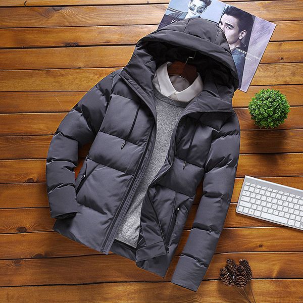 

men's down & parkas mens clothes 2021 winter parka jacket men cotton-padded coat keep warm hooded simple style cotton m-4xl, Black