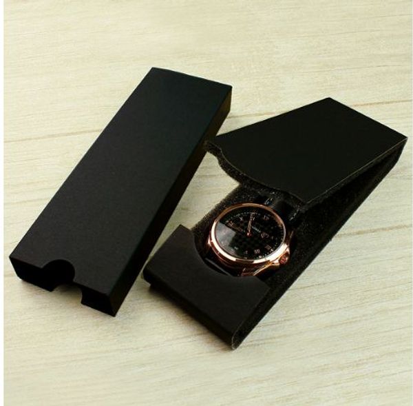 

20pcs/lot new simple style folding watch boxes gift box lightweight factory outlet for watches packing box for watches seller, Black;blue