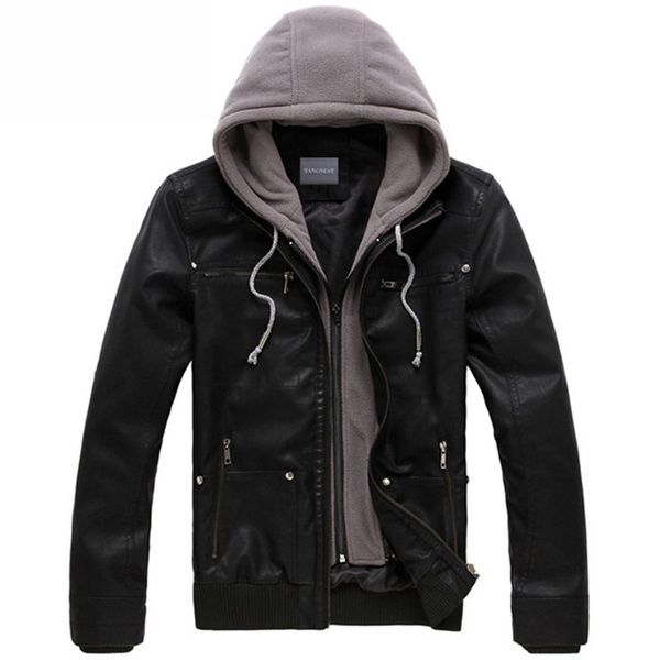 

2018 новй мђжка кожана кђѬка  капоном лпа емнй модне мђжин икђ Black;brown