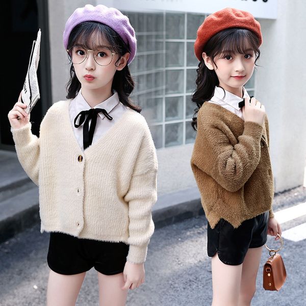 Autumn Children S Clothes Girls Sweaters Casual Solid Long Sleeve Baby Girl Knitted Cardigan Sweaters For Girls Big Kids Free Sweater Patterns For