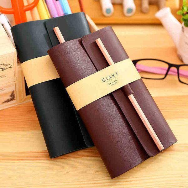 

jw-bjb/deli brand leather notebook business office notebooks papeterie diary journal sketchbooks refill notebooks for kids gift, Purple;pink