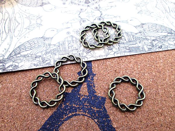 

75pcs-- 21mm antique bronze threading ring charm pendants, Bronze;silver