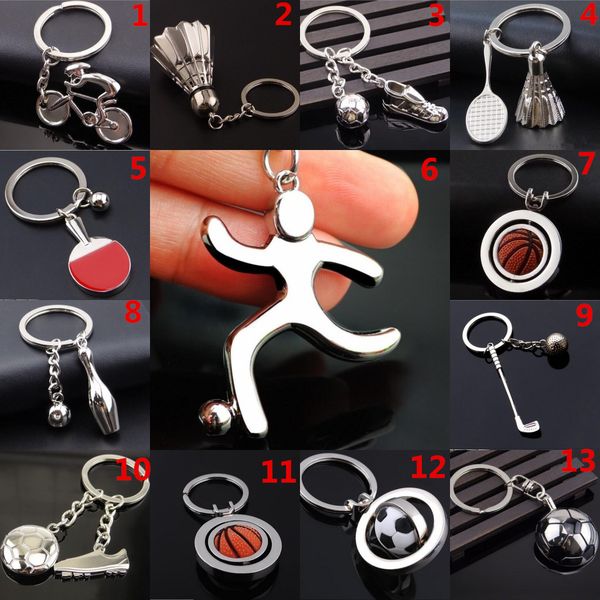 

Wholesales Fashion Lots Basketball Volley Ball Initial Team Silver Sport Athlete Jewelry Volleyball Key Chain Collection 3D Silver