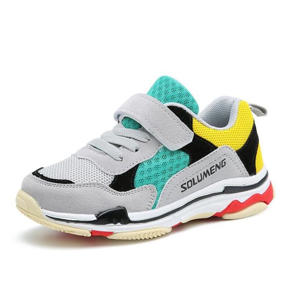 

2018 new brand running shoes for boys kids sports shoes breathable mesh children sneakers light-weight footwear size 29-36, Black