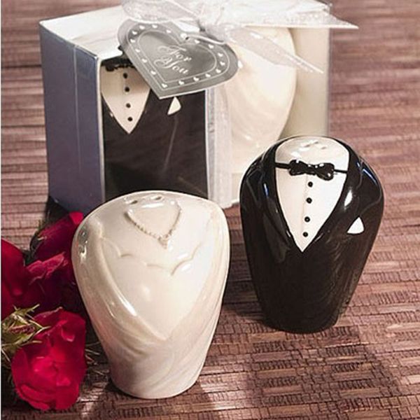 

20pcs beach theme wedding gifts for guest away ceramic salt and pepper shaker wedding favour gifts for guests decoration