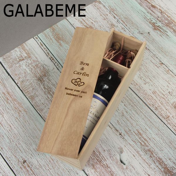 Wholesale Custom Rustic Wooden Wine Box Personalized Engraved