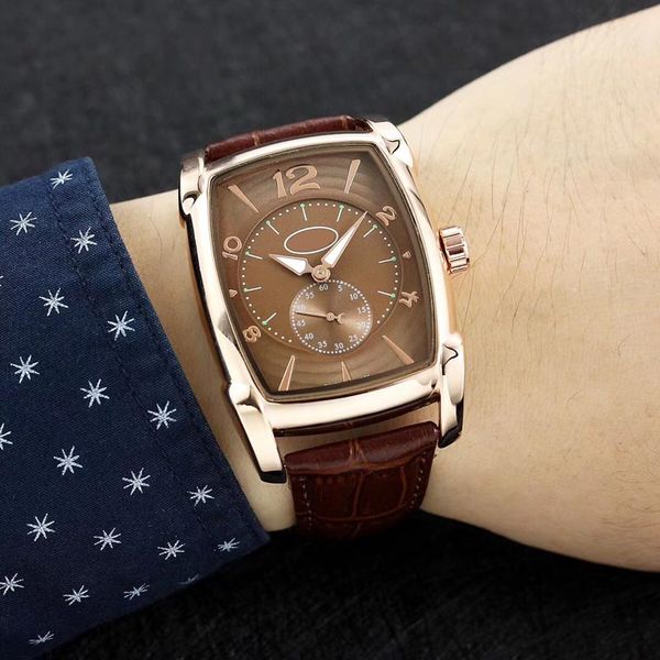 

for gift casual relogios leather strap wristwatches male quartz watches men watch men's fashion masculinos dropshipping axcww, Slivery;brown