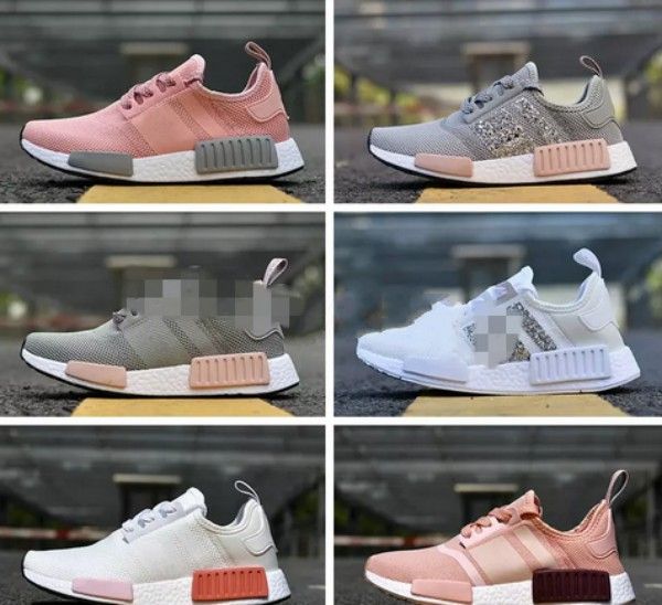 

2018 NMD R1 Runner Mesh Triple White Cream Salmon Women Running Shoes Sneakers Runer Primeknit Nmds Runners Sports Womens Trainers 36-39