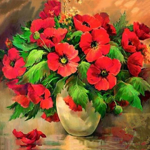 

a2214 flowervase 50*50cm 5d diy diamond embroidery home decor diamond crossing stitch 100% resin tool dril painting mosaic needlework