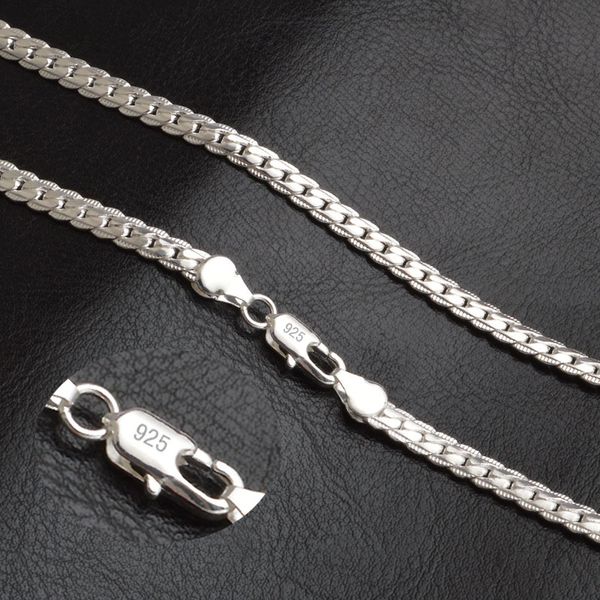 

20 inch 5mm trendy men 925 silver necklace chain for women party fashion silver figaro chain necklace boy accessories
