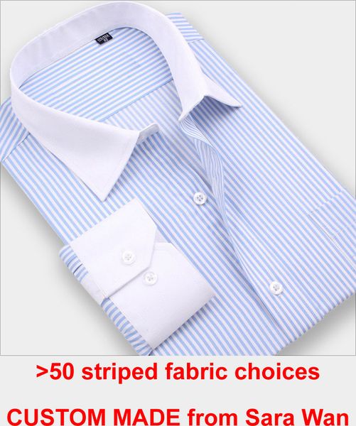 

custom made striped shirt men mens dress shirts french cuff,bespoke pinstripe dress shirt slim long sleeve 100% cotton, White;black