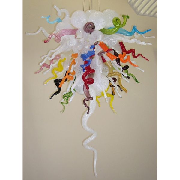 

customized colored glass led chandelier light ac 110v 220v hand blown colorful glass modern led chandelier for christmas decor