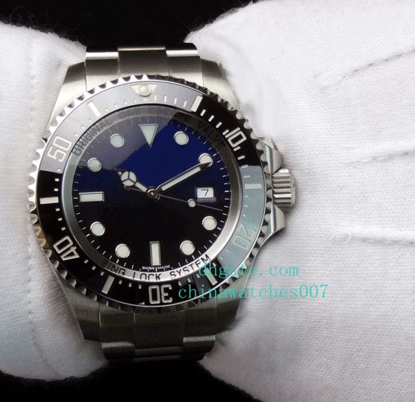 

высокое качество часы азии 2813 механизм 44 мм нержавеющая синий градиент 116660 сан-блан автоматические мужские часы, Slivery;brown