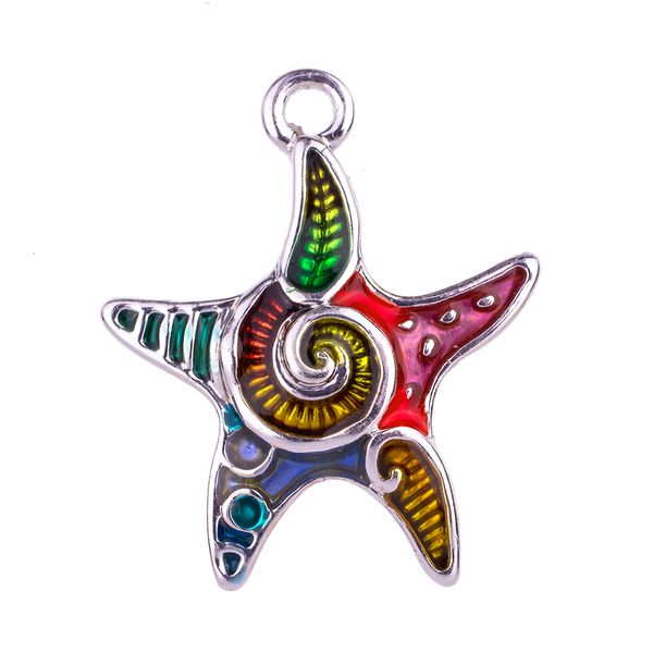 

fin15032 fashion diy 2.6*2.2cm alloy charms&pendant for necklace bracelet jewelry findings silver plated unique starfish design, Bronze;silver